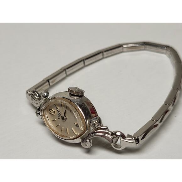 Vintage 10K GP & Diamond Lady Elgin Woman’s Watch 17 Jewels 4987 YLB - Working main image 7